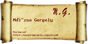 Mózsa Gergely névjegykártya